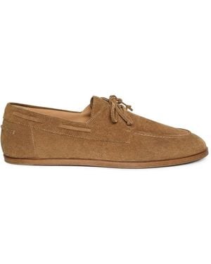Lardini Suede Boat Shoes - Brown