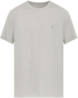 AllSaints Embroidered-Logo Waffle-Texture T-Shirt - White