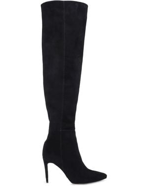 Ginissima 95Mm Suede Boots - Black