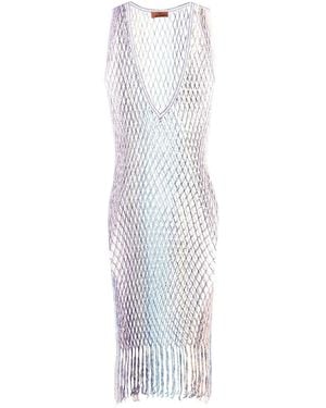 Missoni メタリック メッシュドレス - ホワイト