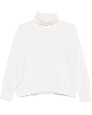 Vanisé Turtleneck Long-Sleeves Jumper - White