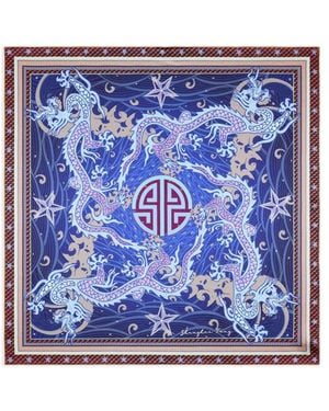 Shanghai Tang Foulard Flying Dragon - Blu