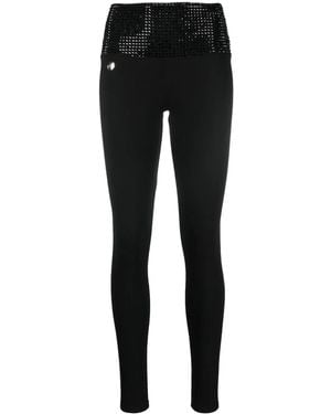 Philipp Plein Crystal-Embellished Leggings - Black