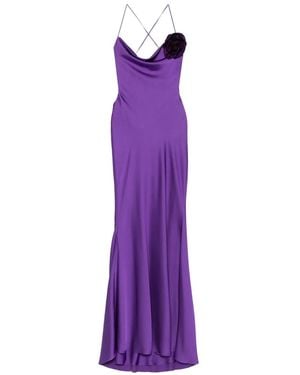 Parlor Floral-Appliqué Maxi Dress - Purple