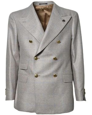 Gabriele Pasini Windowpane-Check Double-Breasted Blazer - Grey