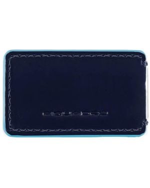 Piquadro Logo-Engraved Leather Money Clip - Blue