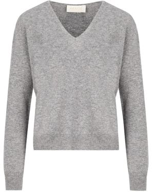 Vanisé V-Neck Cashmere Sweater - Grey