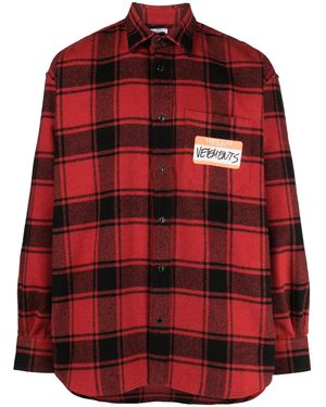 Vetements Hello My Name Is Cotton Shirt - Red