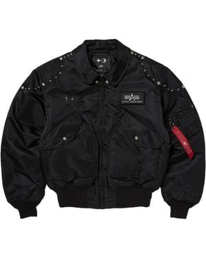 THUG CLUB X Alpha Industries Rivet Bomber Jacket - Black