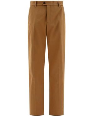 McQueen Tailored Trousers With Back Logo - Brown