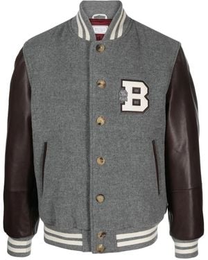 Brunello Cucinelli Patch-Lettering Bomber Jacket - Grey