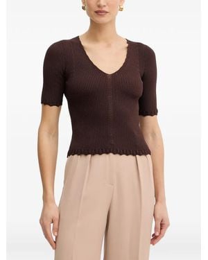 Twinset Ribbed Top - Black