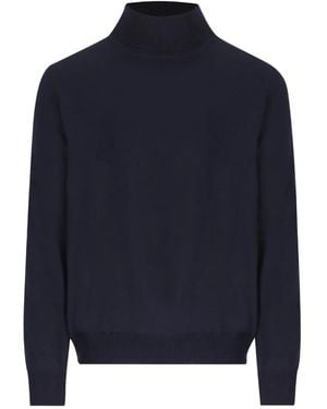 Tagliatore Roll-Neck Knitted Sweater - Blue