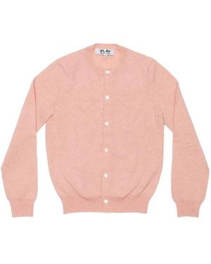 COMME DES GARÇONS PLAY Wool Heart-Embellished Cardigan - Pink