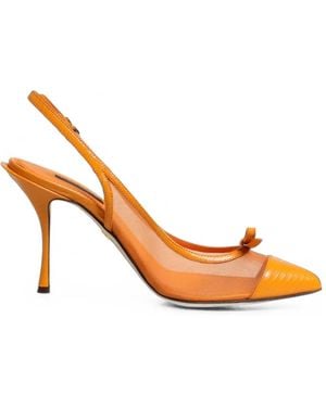 Dolce & Gabbana Bow-Detail Mesh Slingback Court Shoes - Pink