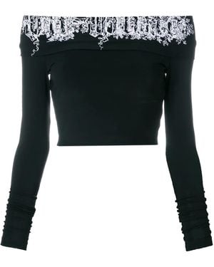 Off-White c/o Virgil Abloh Front Logo Strapless Blouse - Black
