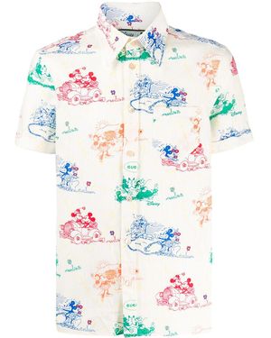 Gucci X Disney Mickey And Minnie Print Shirt - Multicolour