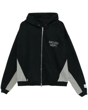 GALLERY DEPT. Contrast-Panel Zip Hoodie - Black