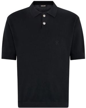 Roberto Cavalli Logo-Embroidered Polo Shirt - Black