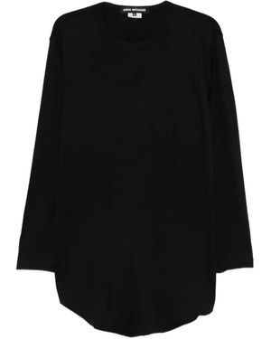 Junya Watanabe Long-Sleeve Curved-Hem T-Shirt - Black