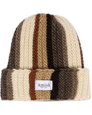 AMISH Nomad Striped Beanie Hat - Natural