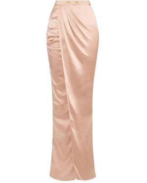 Elisabetta Franchi Jewel Horsebit Wraparound Skirt - Natural