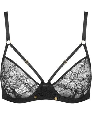Maison Close Jeux Magnétiques Lace Balconette Bra - Black