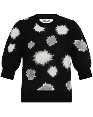 Diane von Furstenberg Graphic-Print Jumper - Black