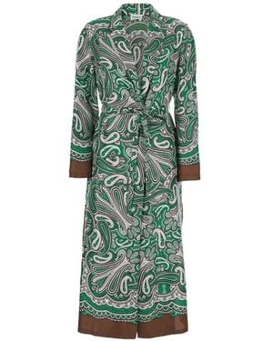 P.A.R.O.S.H. Paisley-Pattern Midi Dress - Green