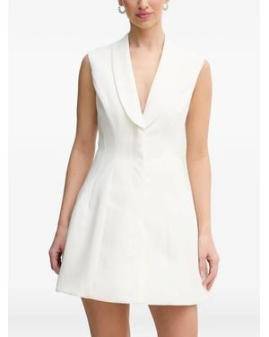 Bardot V-Neck Dress - White