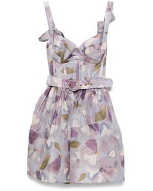Zimmermann Dawning Mini-Jurk - Paars
