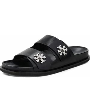 Tory Burch Turnlock Sport Slides - Black