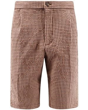 Hevò Torre Lapillo Checked Shorts - Brown