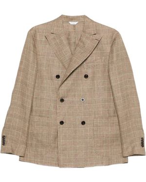 Boglioli Linen Double-Breasted Jacket - Natural