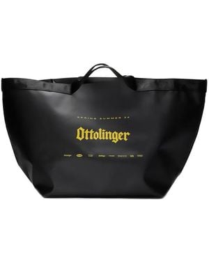 OTTOLINGER Logo-Print Shopper Tote Bag - Black