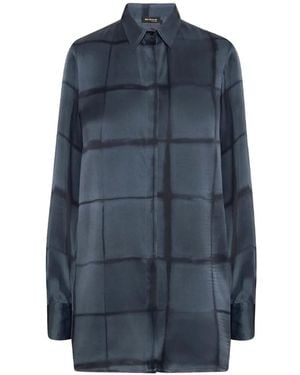 Kiton Chemise En Soie À Imprimé Graphique - Bleu