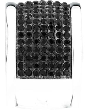 KARL LAGERFELD Crystal-Embellished Band Ring - Black