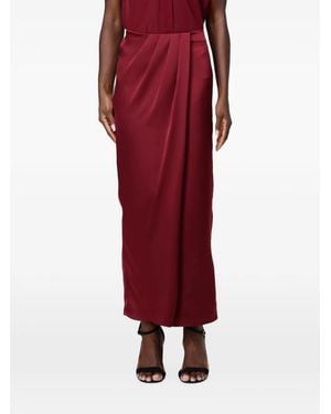 Hanita Pleated Maxi Skirt - Red
