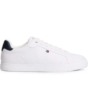 Tommy Hilfiger Logo-Patch Lace-Up Sneakers - White