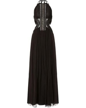 Alberta Ferretti Tulen Maxi-Jurk - Zwart