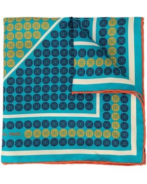 Shanghai Tang Geometric Shòu Print Pocket Square - Blue