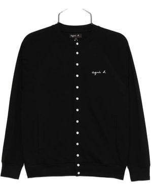 agnès b. Logo-Embroidered Jacket - Black