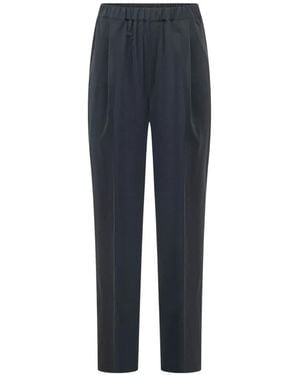 Laneus Pleated Tapered Trousers - Blue