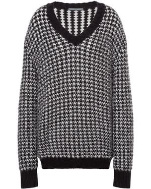 Alberta Ferretti Mixed Mohair Jumper Clothing - Black