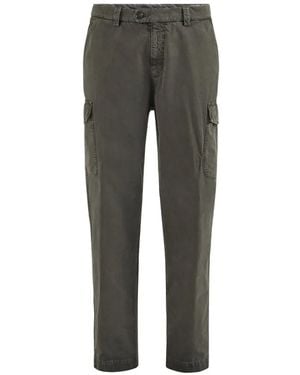 Brunello Cucinelli Pantalones De Algodón Con Bolsillos Cargo - Gris