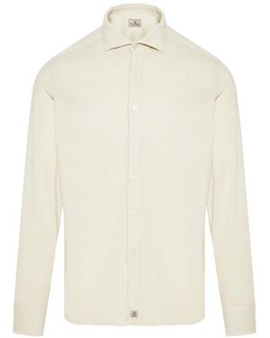 Sonrisa Corduroy-Texture Long-Sleeve Shirt - White