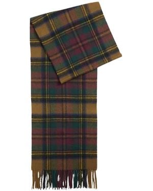 Barbour Tartan-Check Fringed Scarf - Black