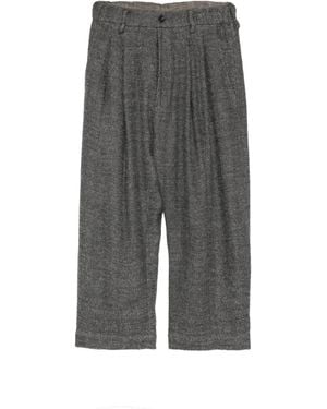 Ziggy Chen Pleated Melange Trousers - Grey