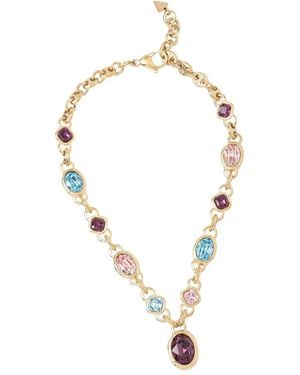 Guess Mamounia Halsketting Met Ovalen Hanger - Metallic