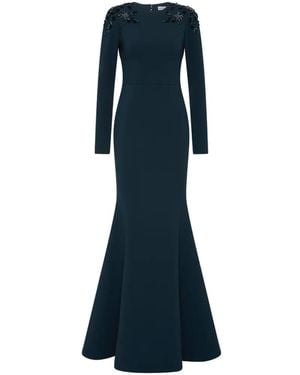 Rebecca Vallance Adrienne Long-Sleeve Gown - Blue